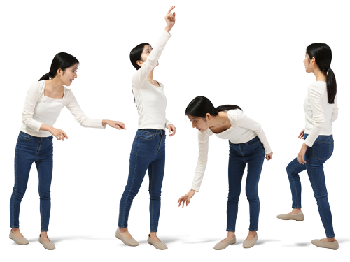 女性の動作素材