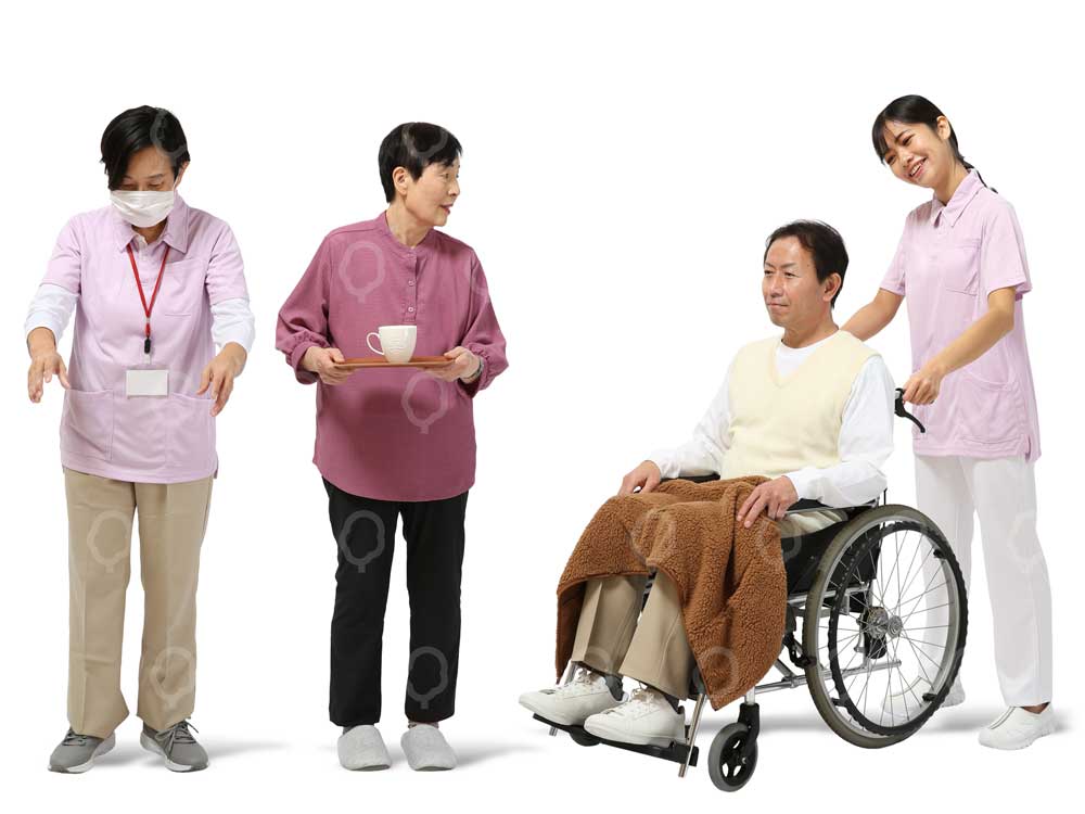 シニア介護人物素材